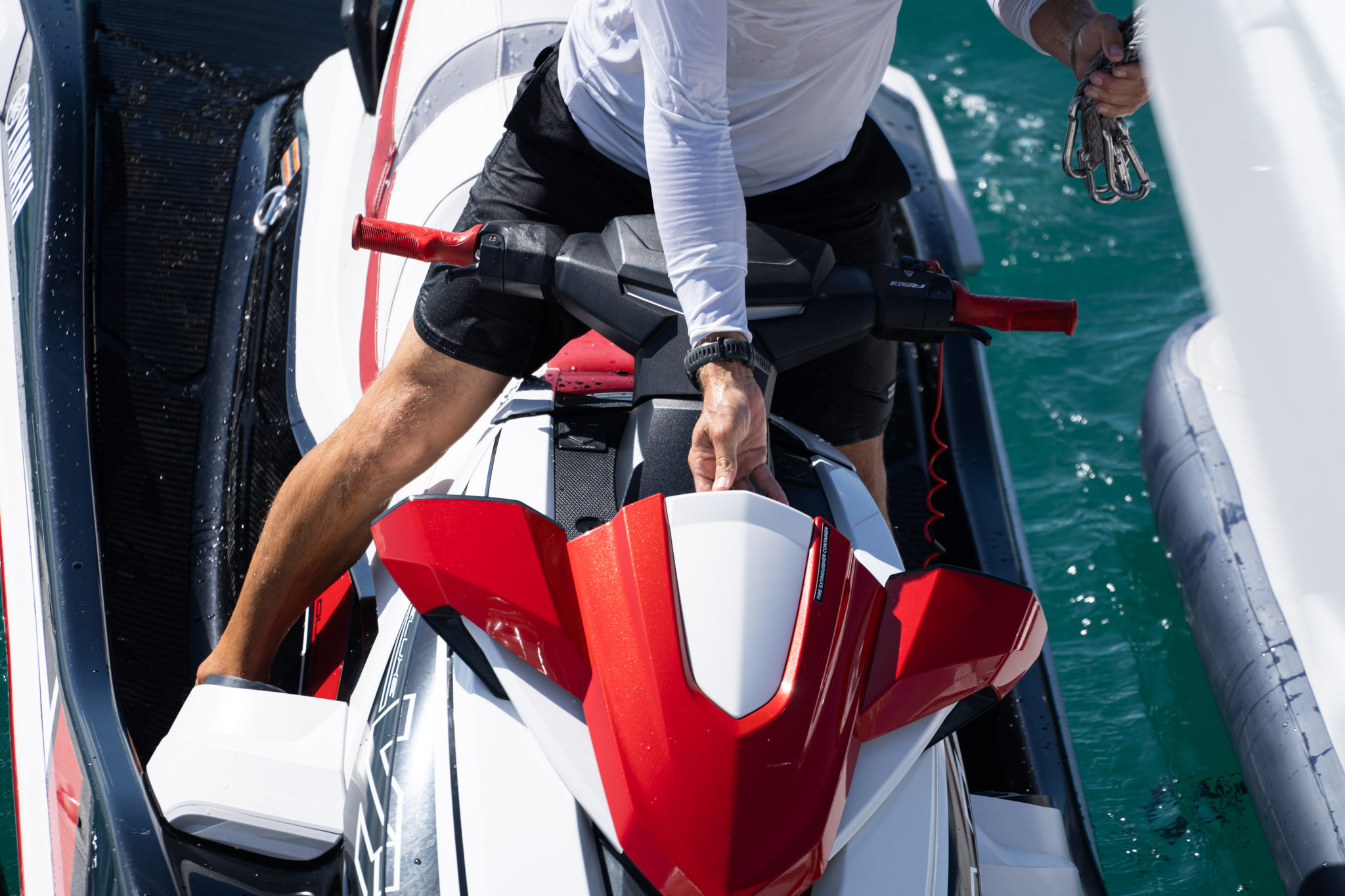 Deck lifestyle moment aboard charter yacht